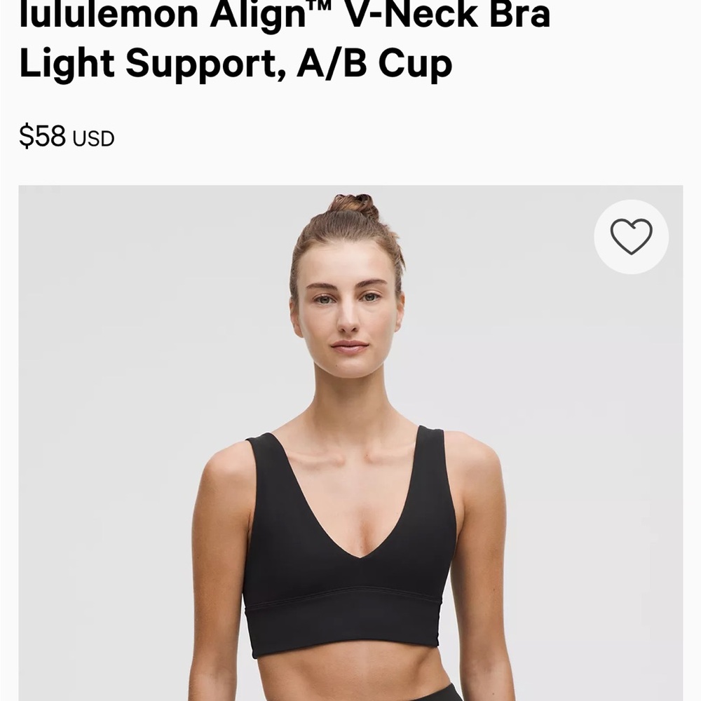 Lululemon Athletica Black Align Bra Size 4